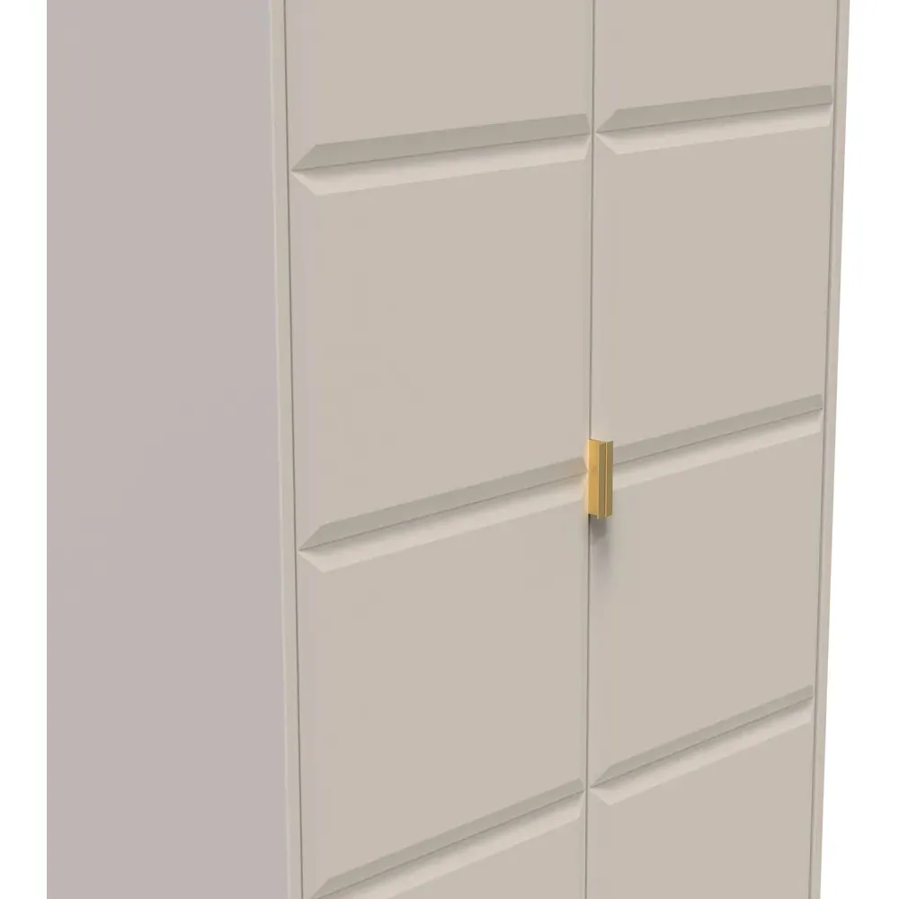 Cube 2 Door Wardrobe - Cream