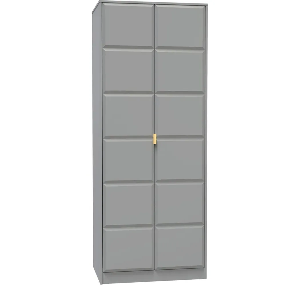 Cube 2 Door Wardrobe - Dusk Grey