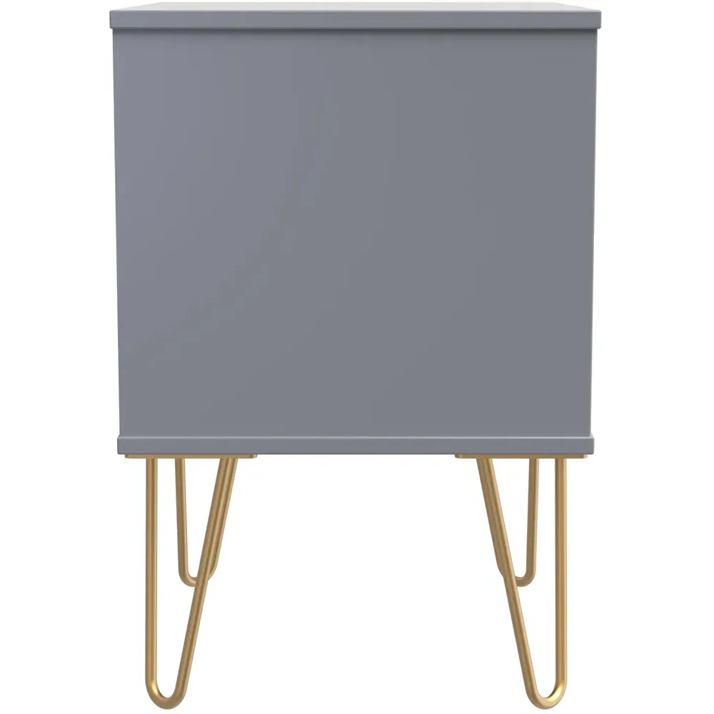 Cube 2 Drawer Bedside Table - Grey