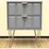 Cube 2 Drawer Bedside Table - Grey