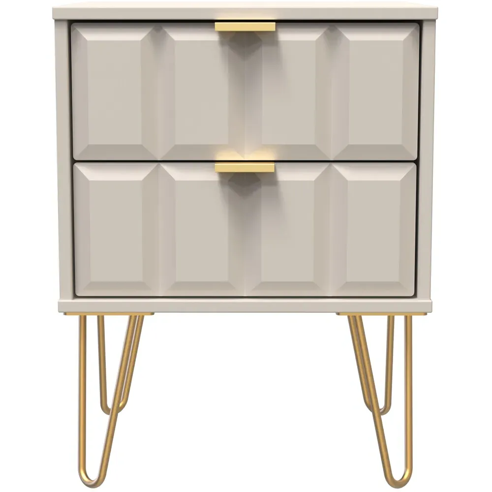 Cube 2 Drawer Bedside Table - Kashmir