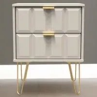 Cube 2 Drawer Bedside Table - Kashmir