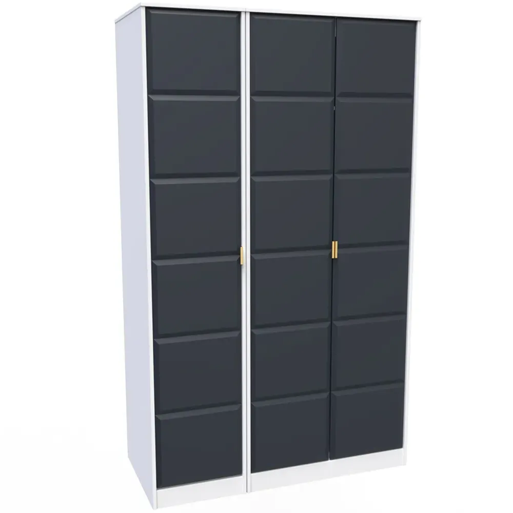 Cube 3 Door Wardrobe - Blue