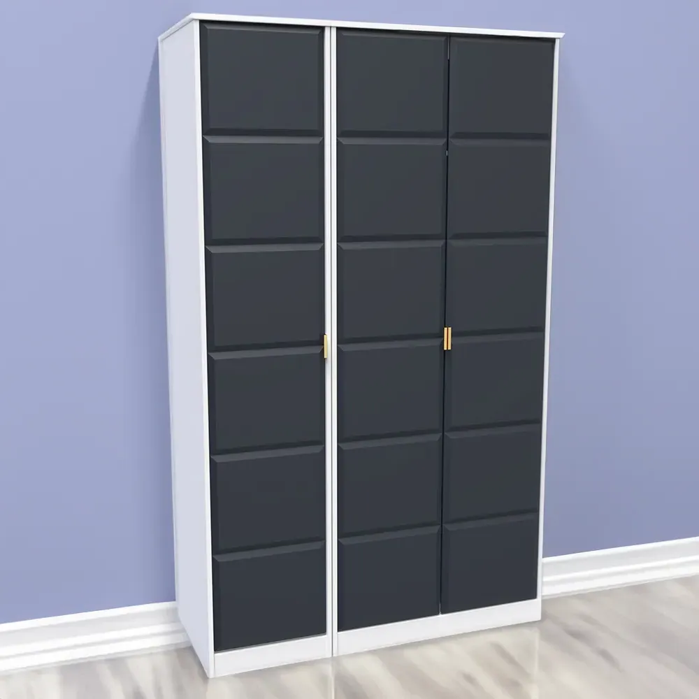 Cube 3 Door Wardrobe - Blue