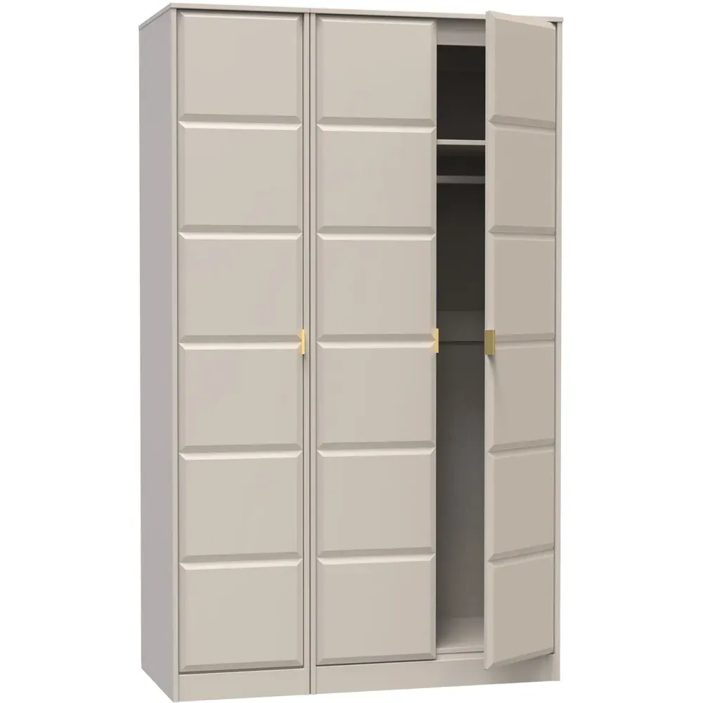 Cube 3 Door Wardrobe - Cream
