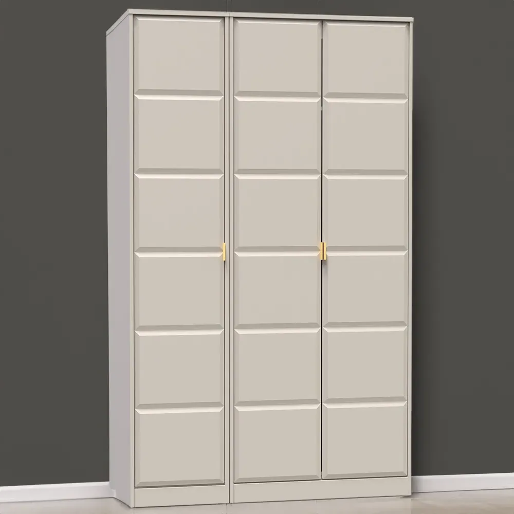Cube 3 Door Wardrobe - Cream
