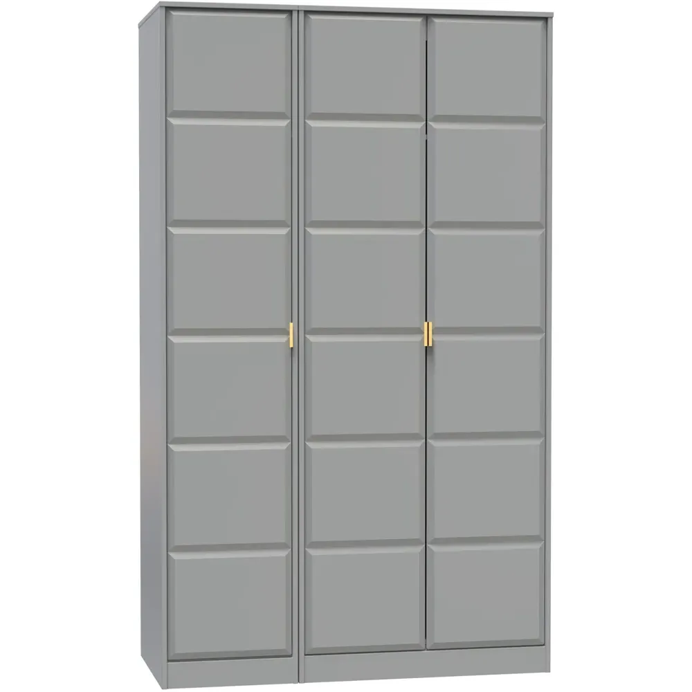 Cube 3 Door Wardrobe - Grey