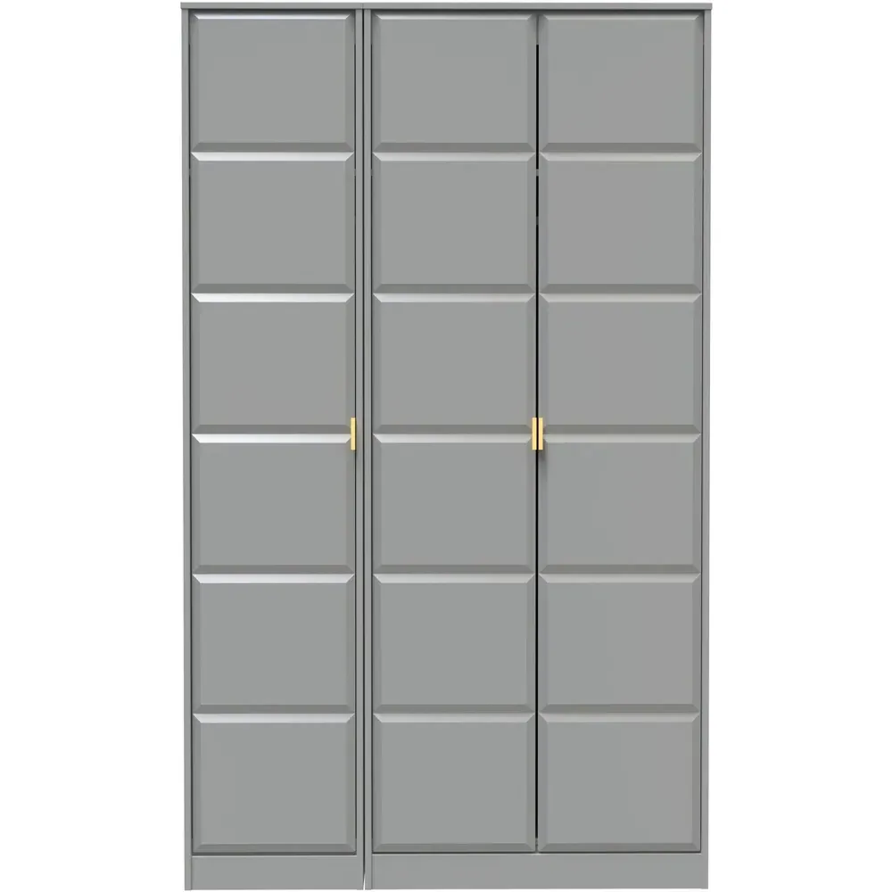 Cube 3 Door Wardrobe - Grey