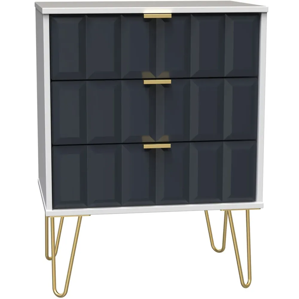 Cube 3 Drawer Chest of Drawers - Blue
