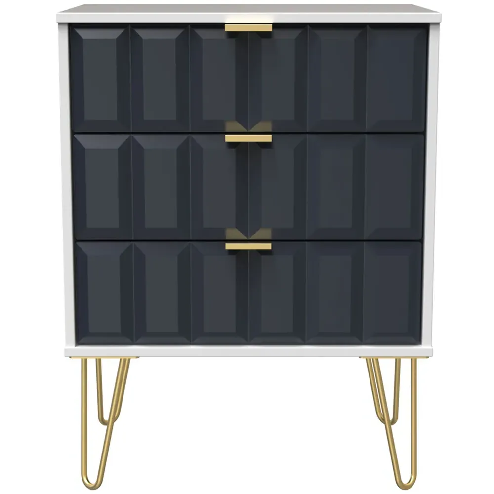 Cube 3 Drawer Chest of Drawers - Blue