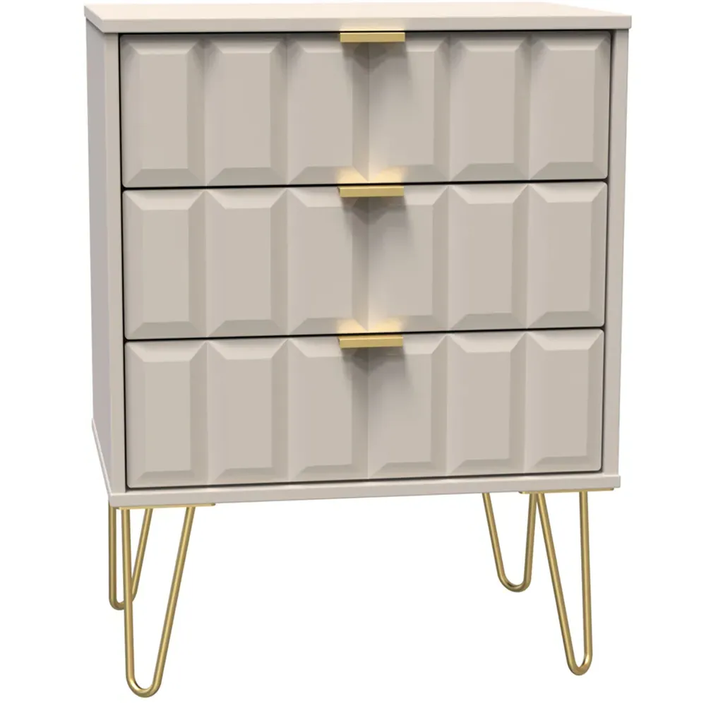 Cube 3 Drawer Chest of Drawers - Cream