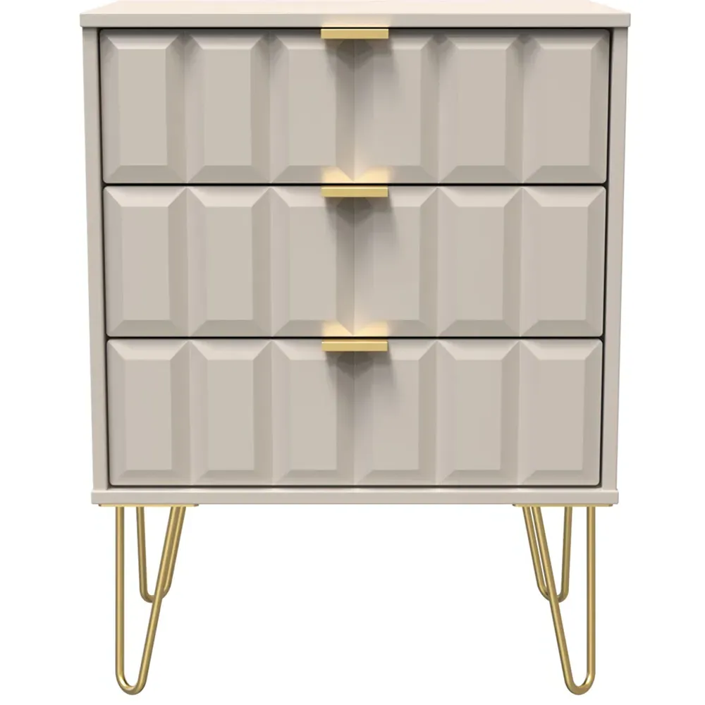 Cube 3 Drawer Chest of Drawers - Cream