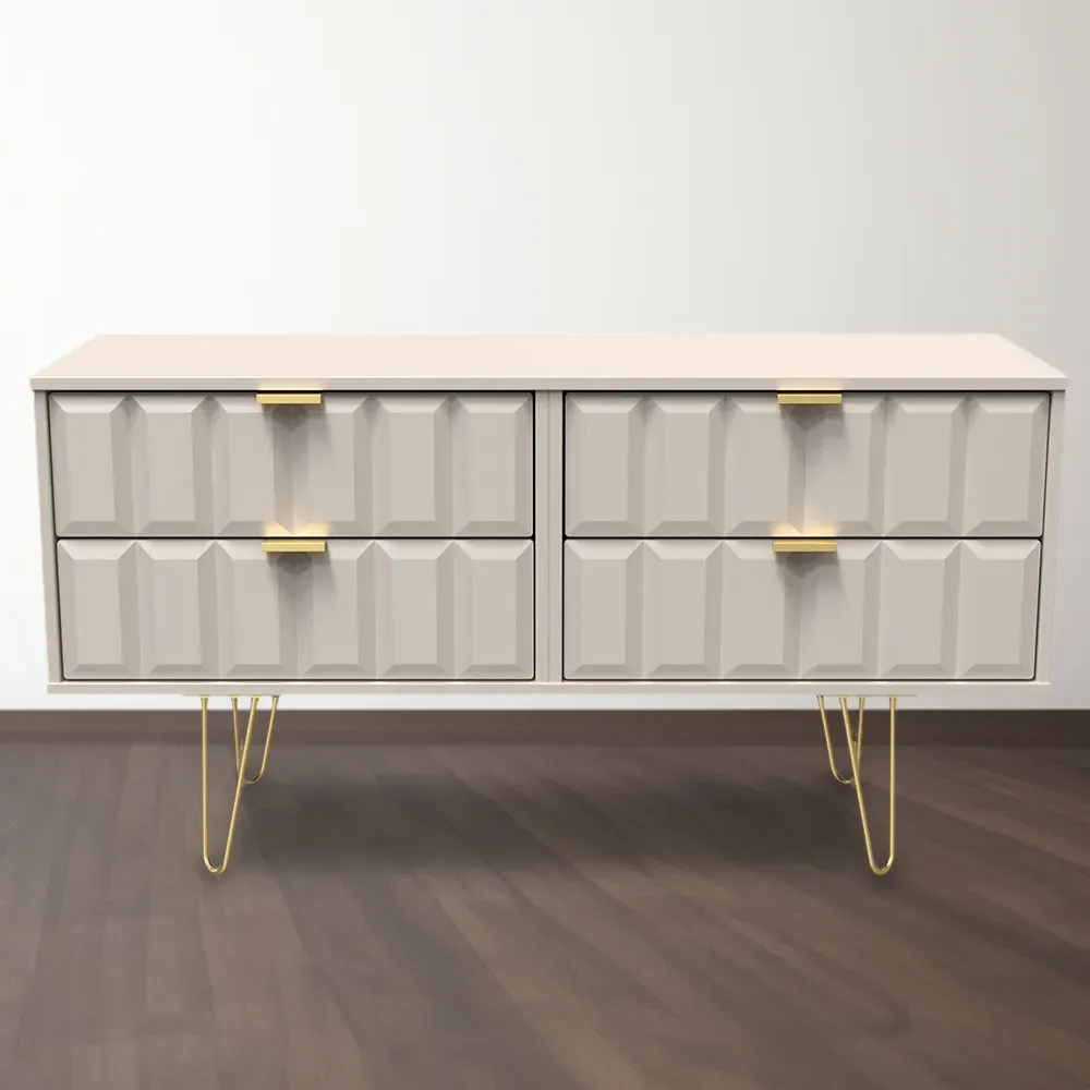 Cube 4 Drawer Chest of Drawers - Cream
