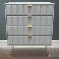 Cube 4 Drawer Chest of Drawers - Dusk Grey