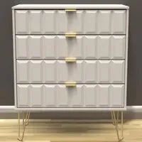 Cube 4 Drawer Chest of Drawers - Matt Kashmir