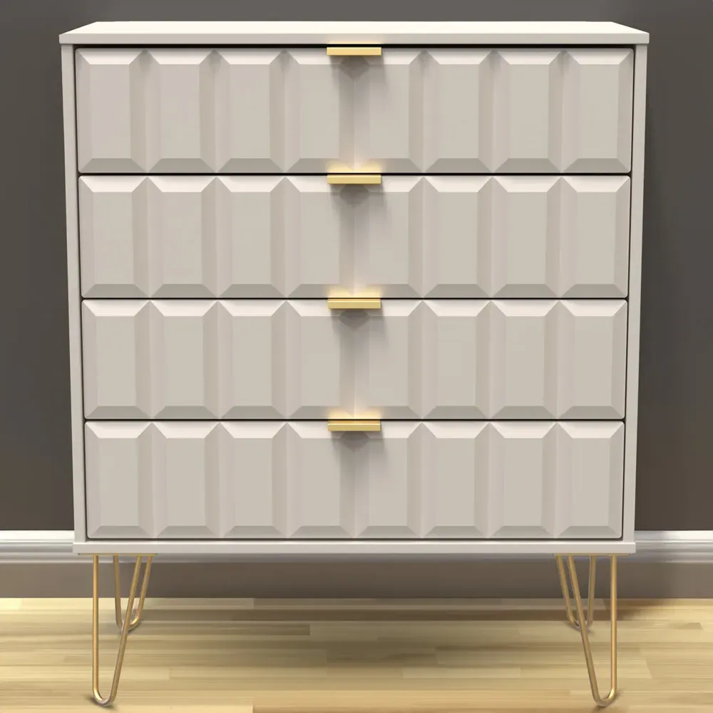 Cube 4 Drawer Chest of Drawers - Matt Kashmir