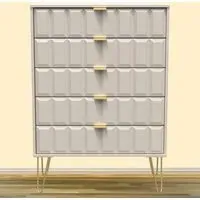 Cube 5 Drawer Chest of Drawers - Cream