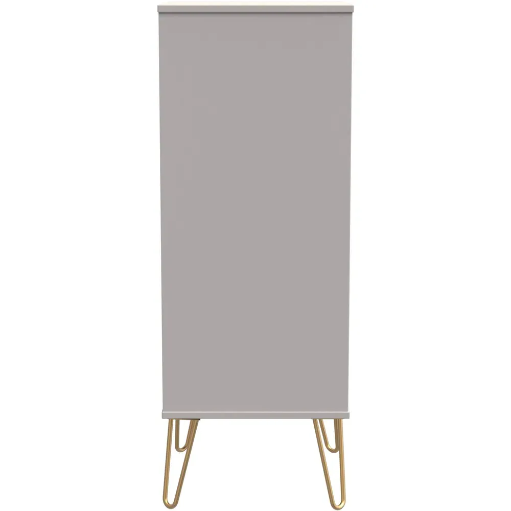 Cube 5 Drawer Narrow Chest of Drawers - Cream