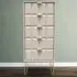Cube 5 Drawer Narrow Chest of Drawers - Cream