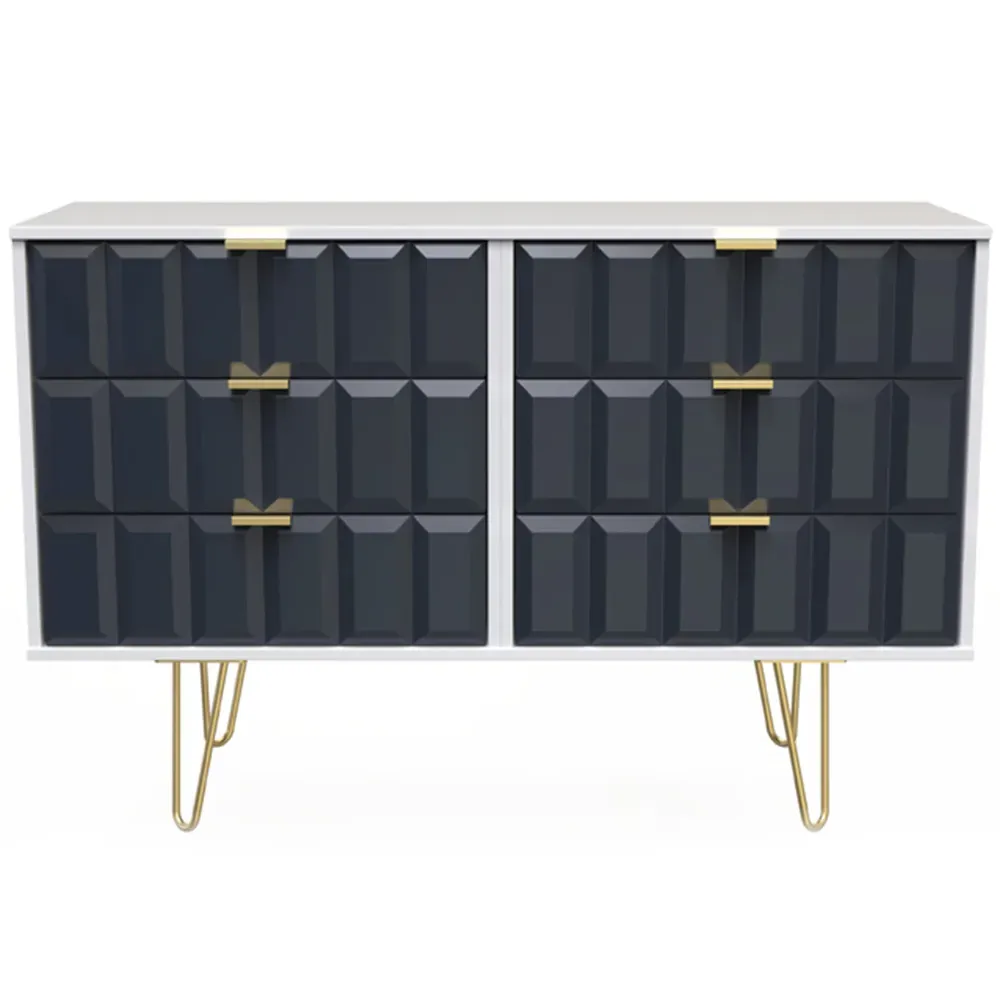 Cube 6 Drawer Chest of Drawers - Blue