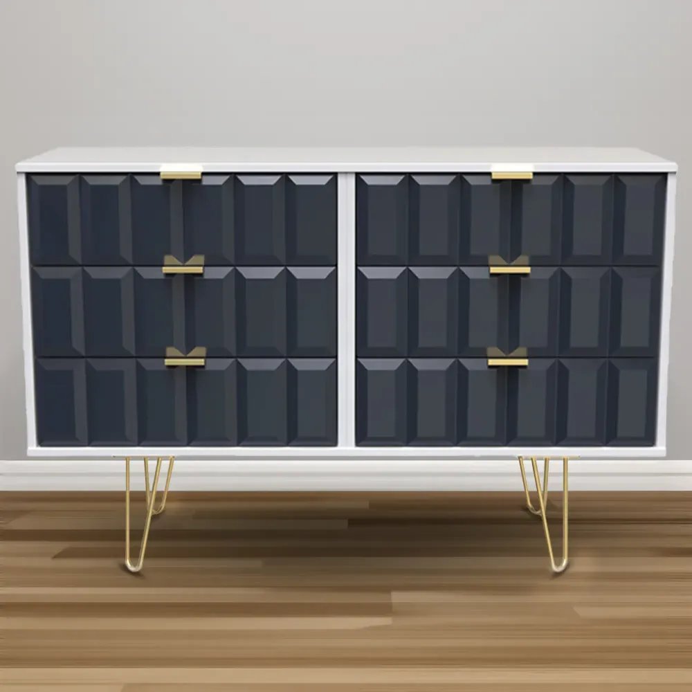 Cube 6 Drawer Chest of Drawers - Blue