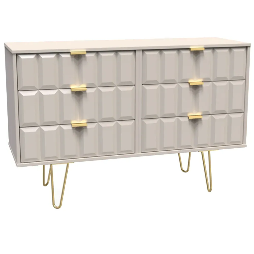 Cube 6 Drawer Chest of Drawers - Matt Kashmir
