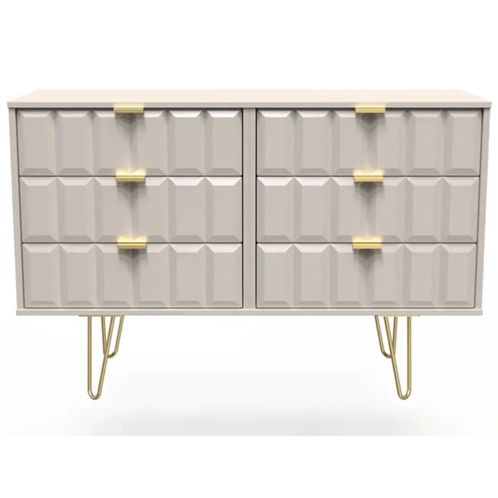 Cube 6 Drawer Chest of Drawers - Matt Kashmir