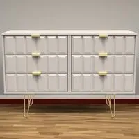 Cube 6 Drawer Chest of Drawers - Matt Kashmir