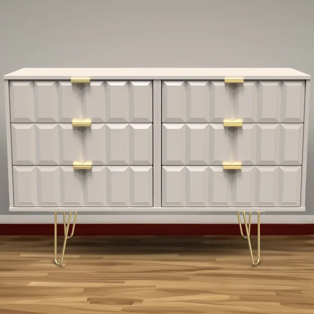 Cube 6 Drawer Chest of Drawers - Matt Kashmir