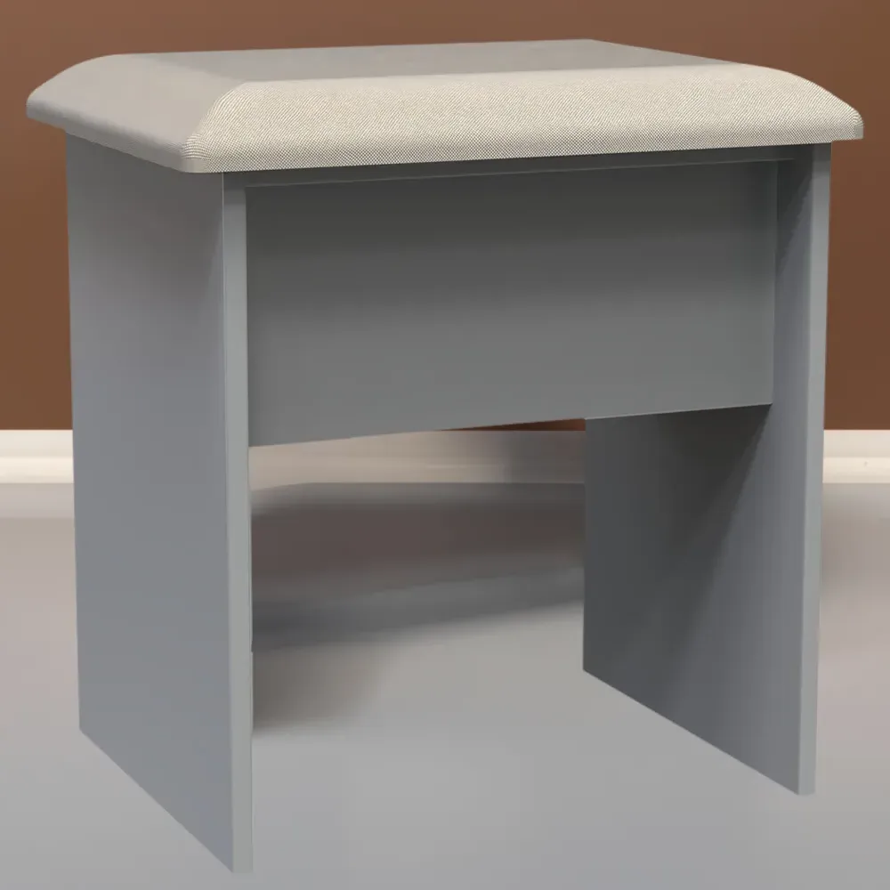 Cube Dressing Table Stool - Grey