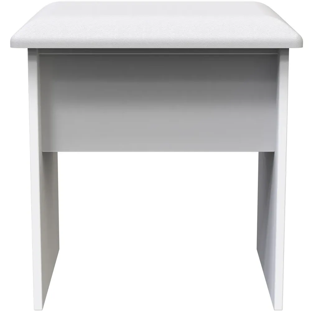 Cube Dressing Table Stool - White