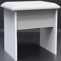 Cube Dressing Table Stool - White