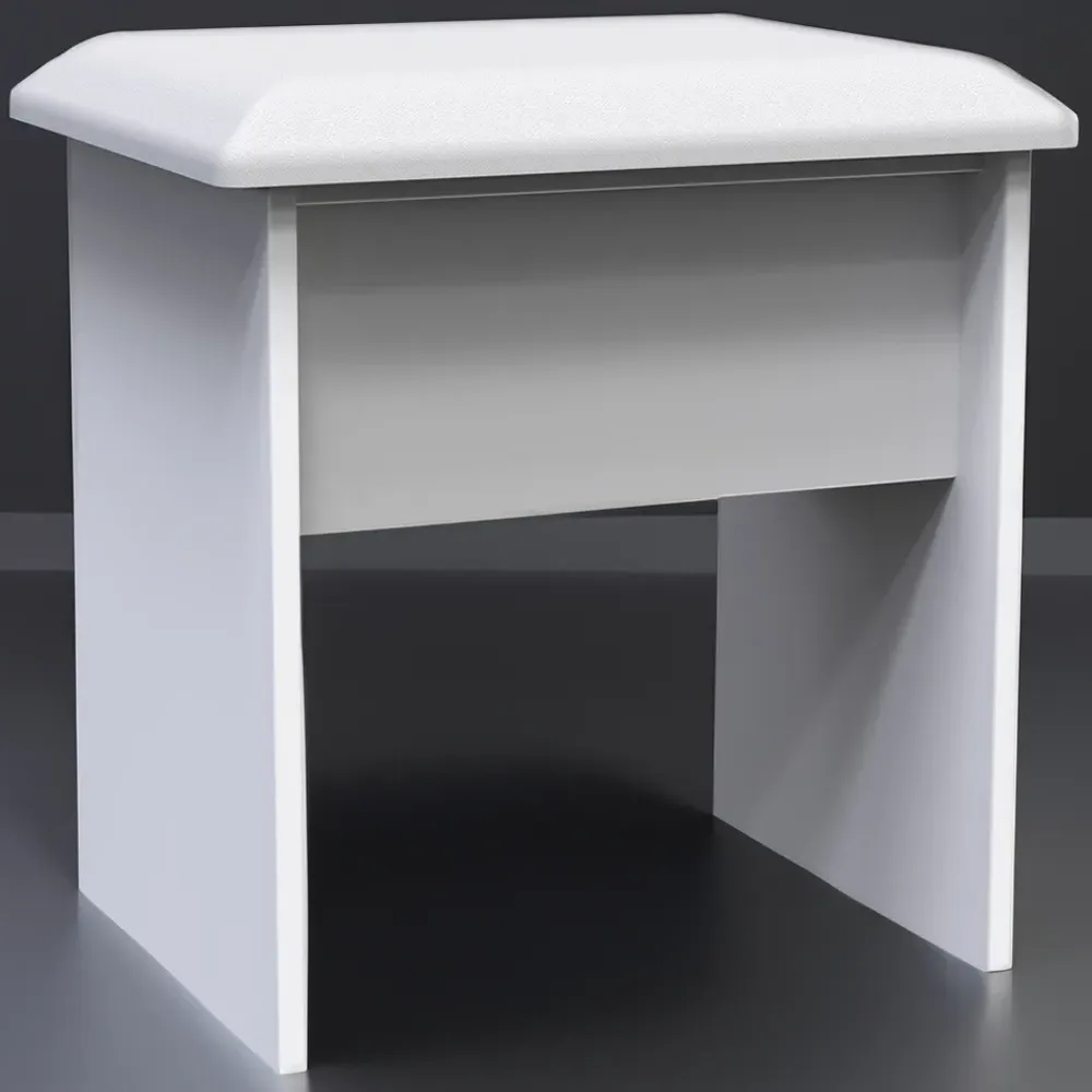 Cube Dressing Table Stool - White