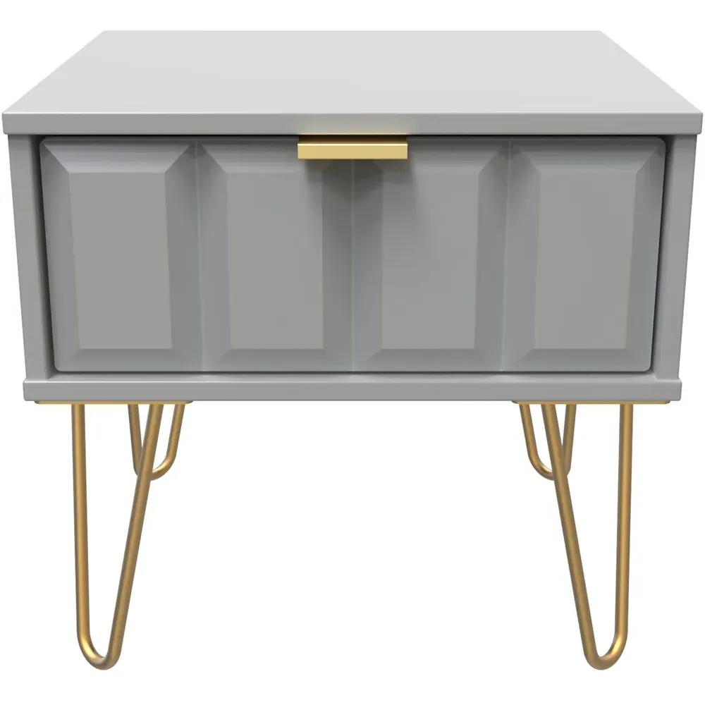 Cube Single Drawer Bedside Table - Dusk Grey