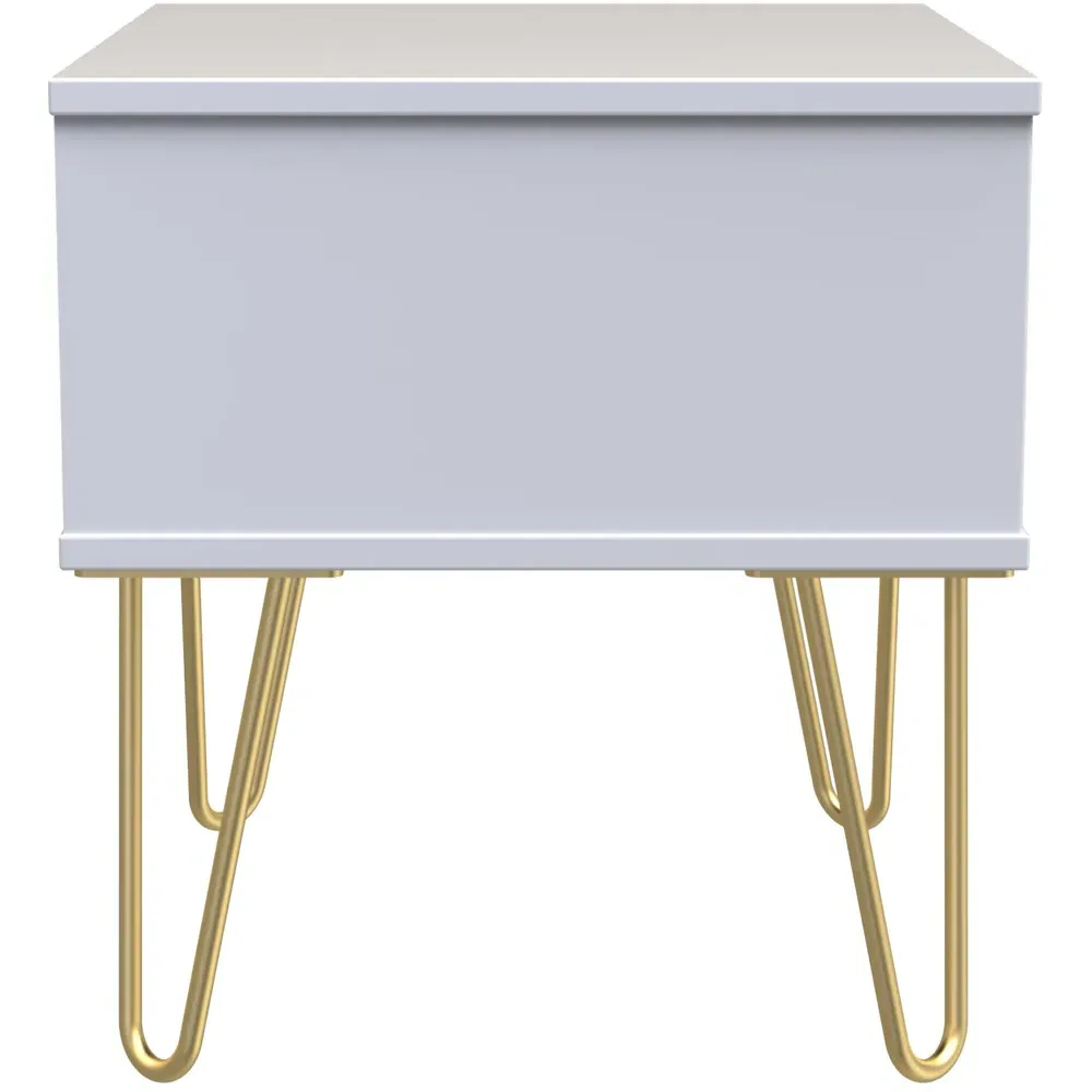 Cube Single Drawer Bedside Table - Matt Indigo, White