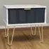 Cube Single Drawer Bedside Table - Matt Indigo, White