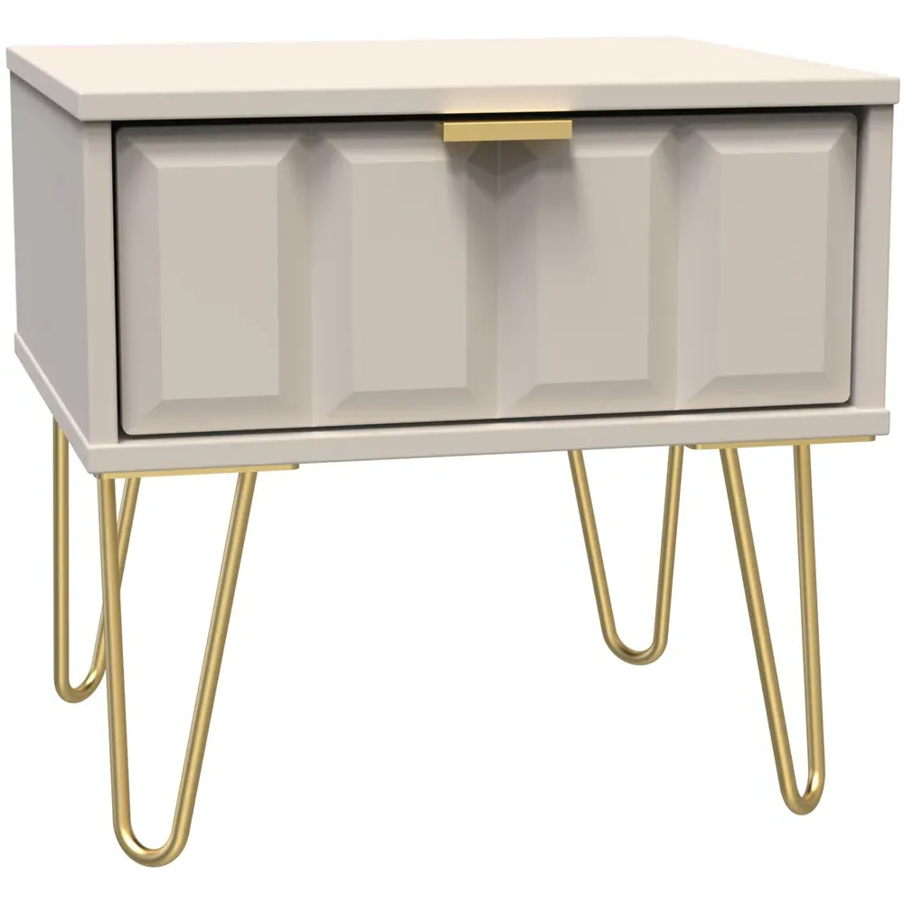 Cube Single Drawer Bedside Table - Matt Kashmir