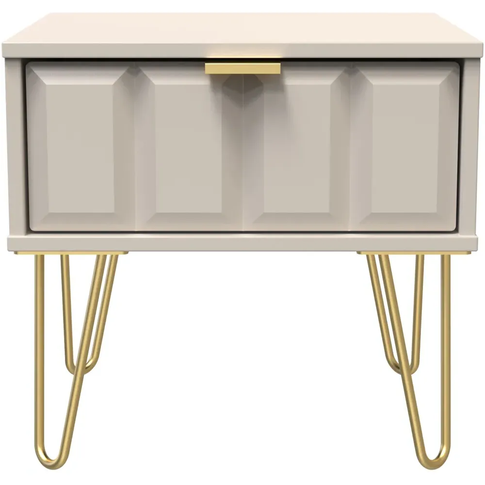 Cube Single Drawer Bedside Table - Matt Kashmir