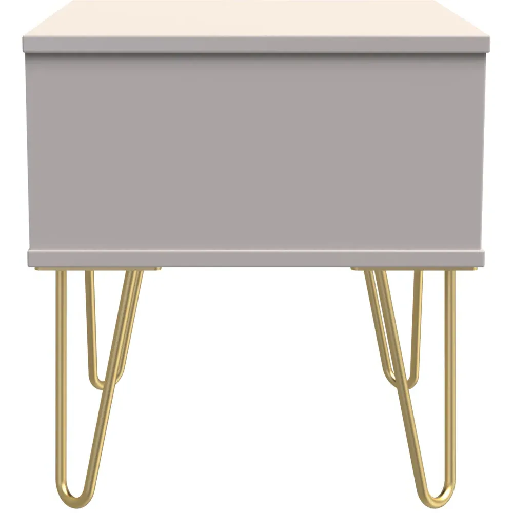 Cube Single Drawer Bedside Table - Matt Kashmir
