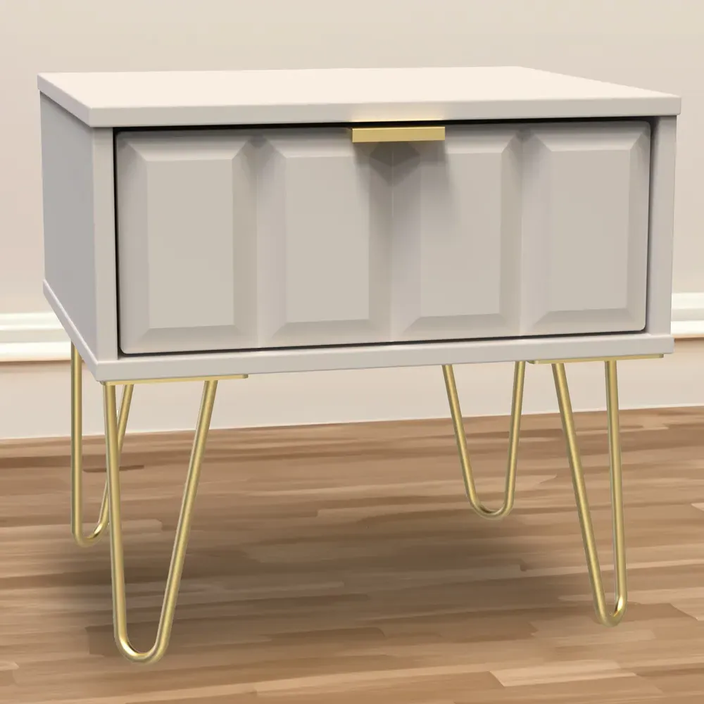 Cube Single Drawer Bedside Table - Matt Kashmir