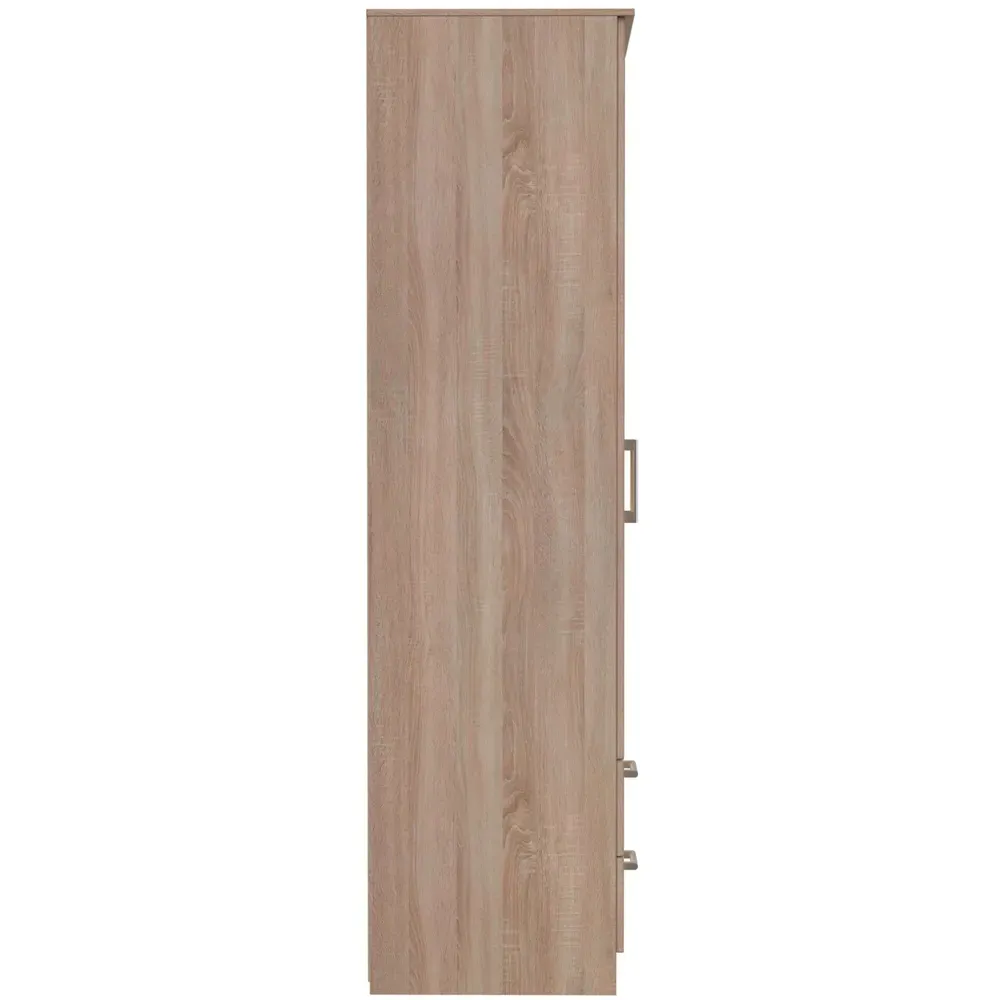 Devon 2 Door Wardrobe with Drawers - Bardolino Oak