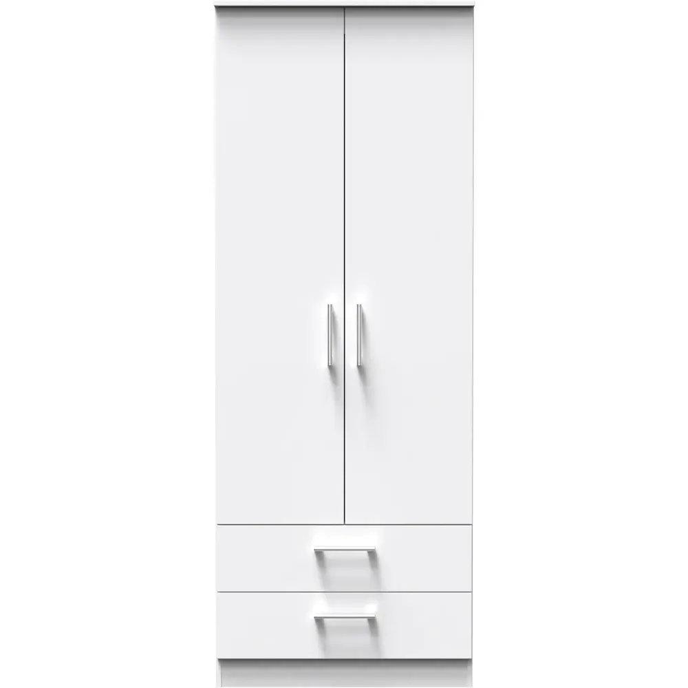 Devon 2 Door Wardrobe with Drawers - White