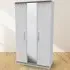 Devon 3 Door Mirrored Wardrobe - Grey