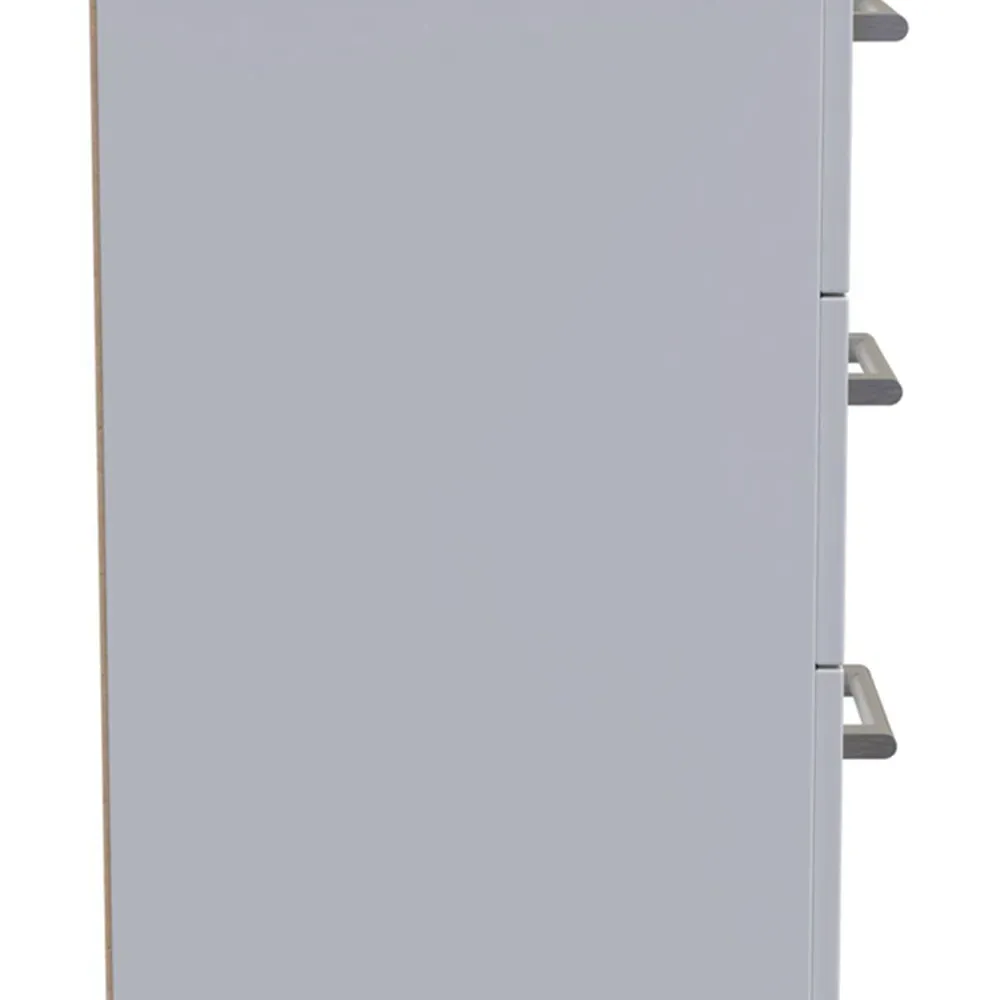 Devon 3 Drawer Bedside Table - Grey