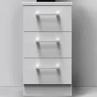 Devon 3 Drawer Bedside Table - Grey