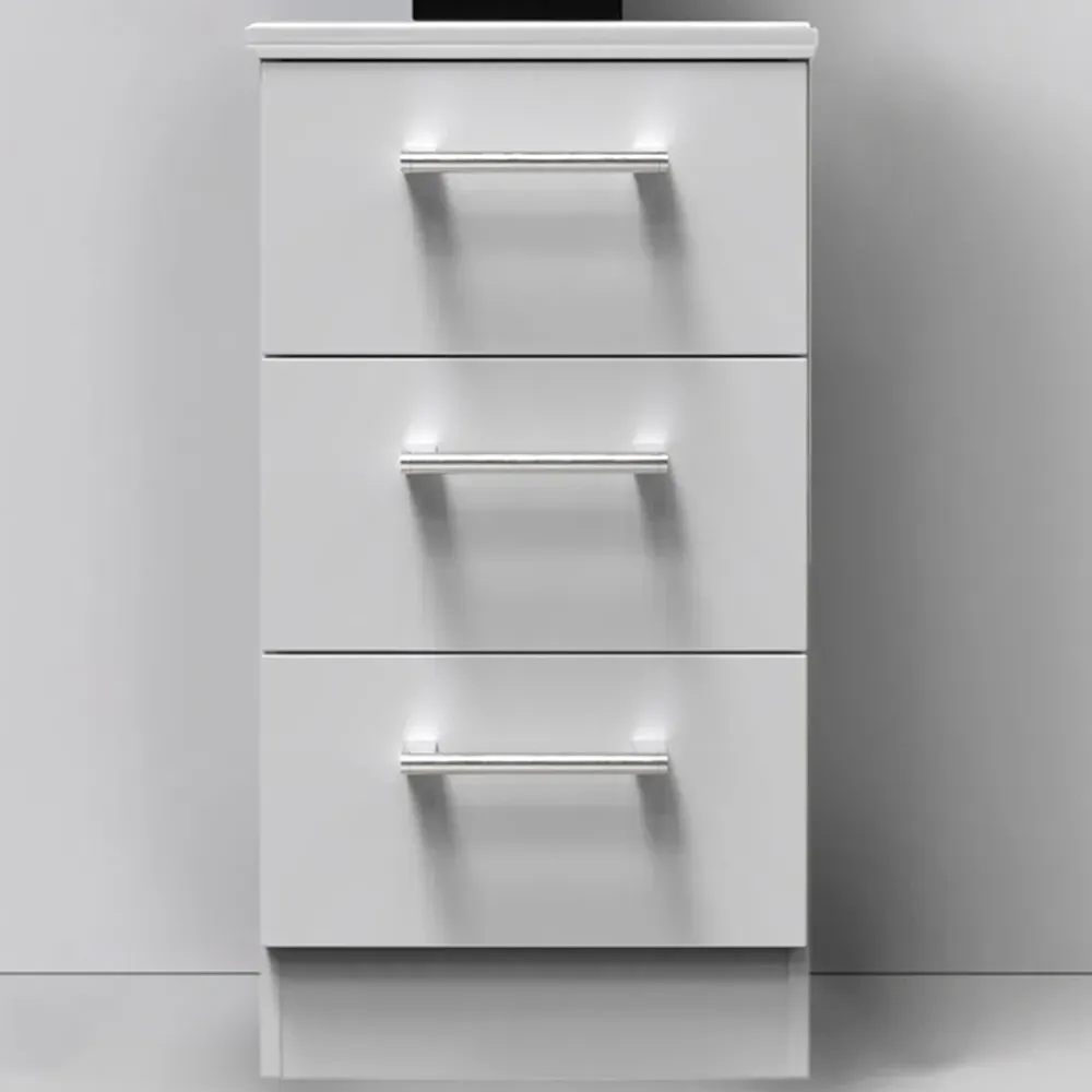 Devon 3 Drawer Bedside Table - Grey