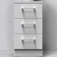 Devon 3 Drawer Bedside Table - White