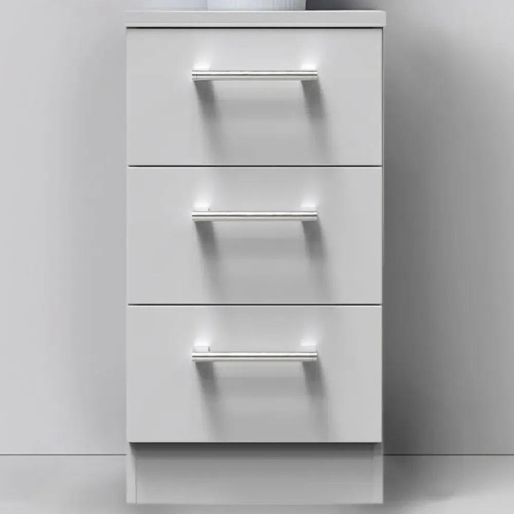 Devon 3 Drawer Bedside Table - White