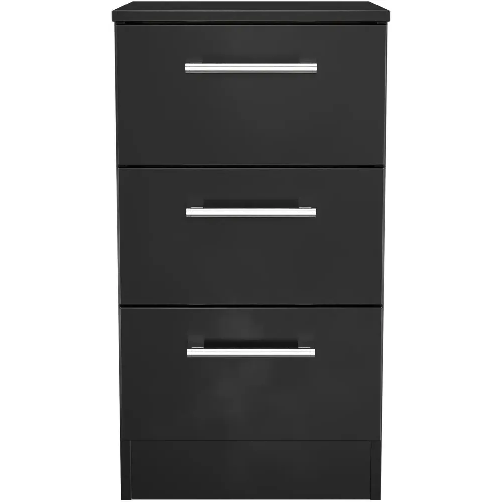 Devon 3 Piece Bedroom Furniture Set - Black