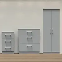 Devon 3 Piece Bedroom Furniture Set - Dusk Grey